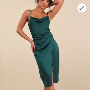Lulu's Forest Green Midi Dress
